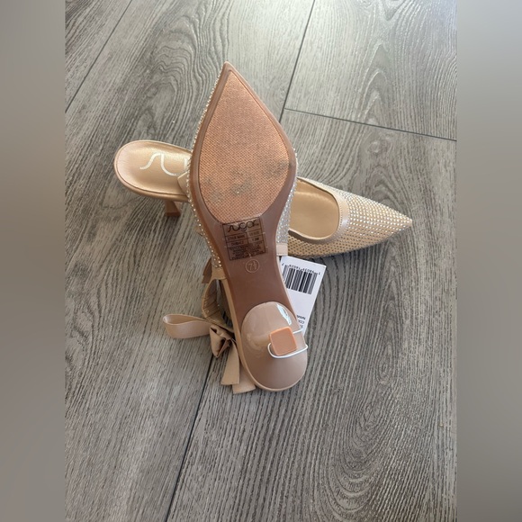 Sugar Elegant Beige Studded Women's Heels - Picture 5 of 5